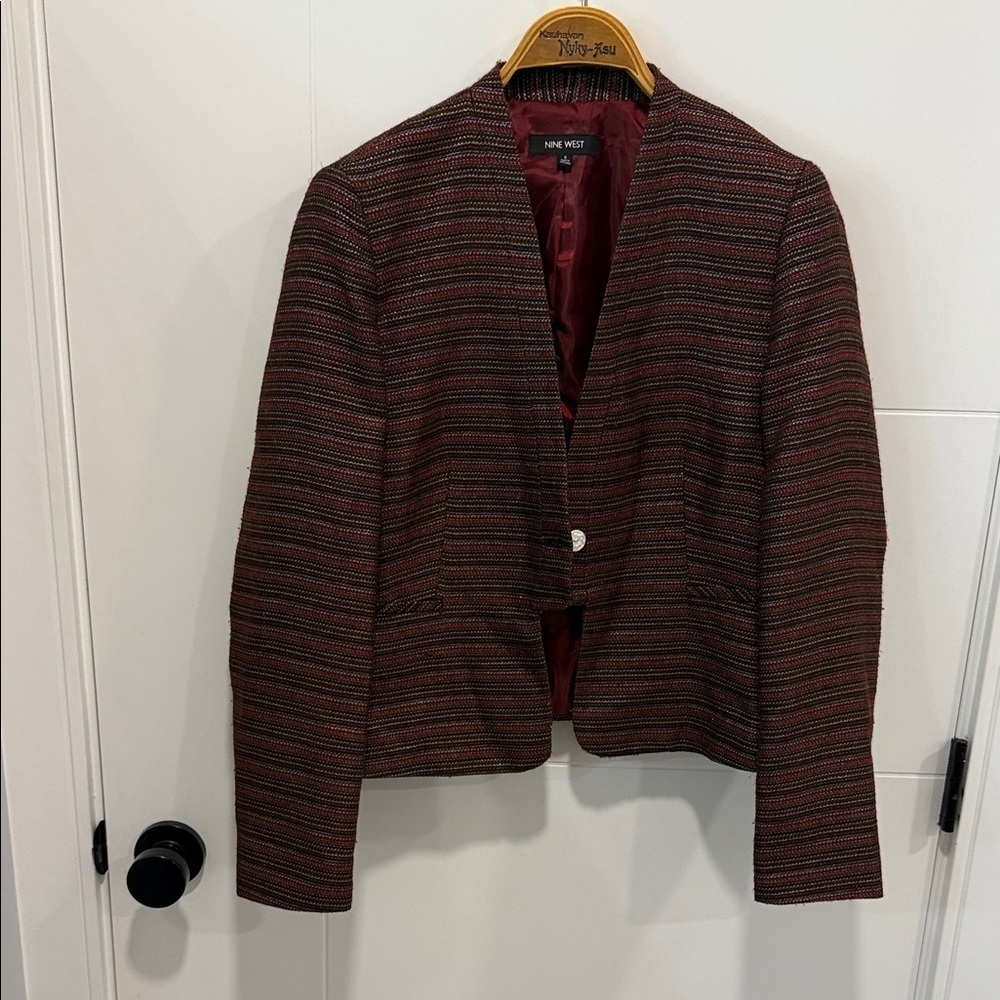 Nine West Multicolor Textured Jacket size large